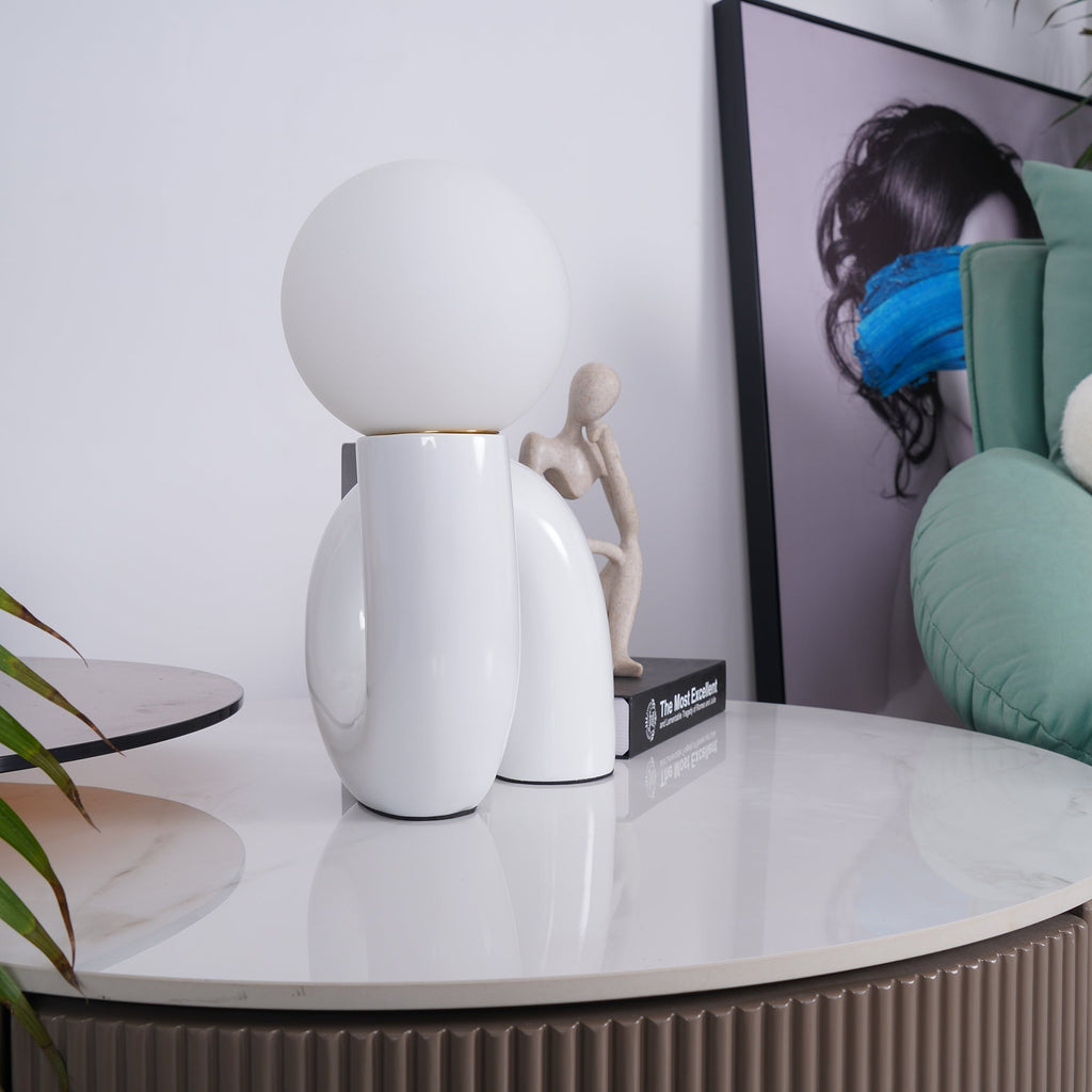 Playful N Shape Table Lamp by Tavilume - glass medium table lamp, view 14