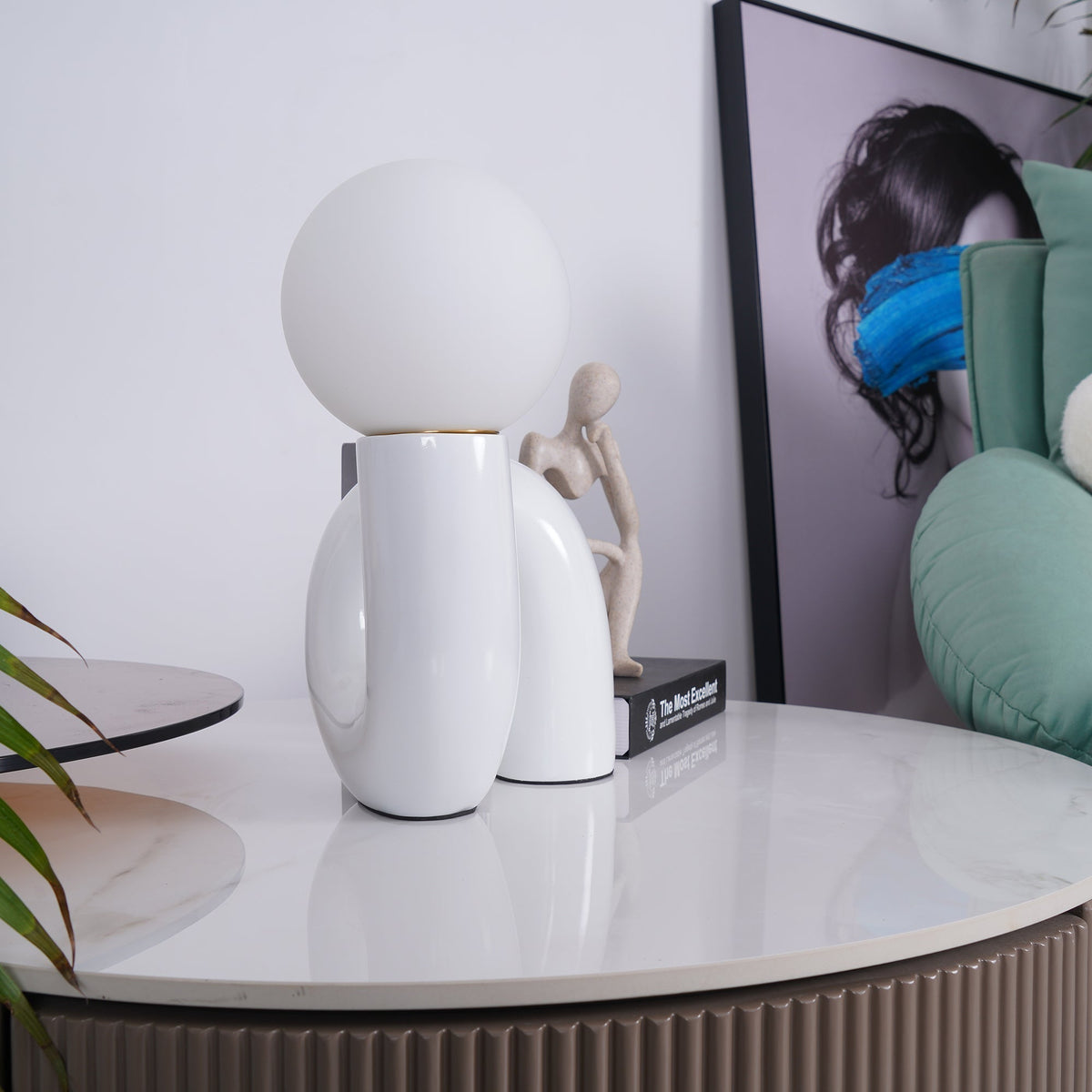 Playful N Shape Table Lamp by Tavilume - glass medium table lamp, view 14