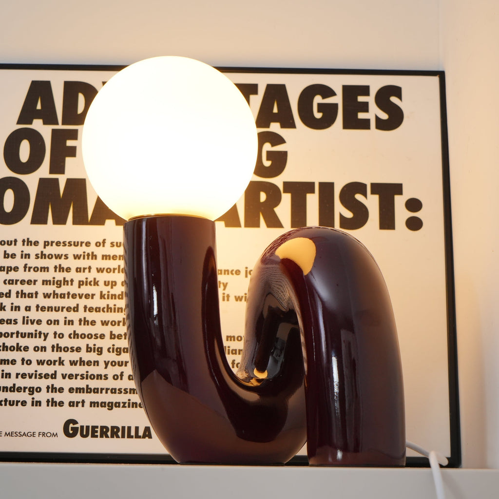 Playful N Shape Table Lamp by Tavilume - glass medium table lamp, view 23