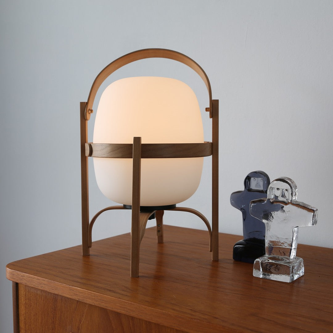 Portable Lantern Glass Table Lamp by Tavilume - glass medium table lamp, view 2