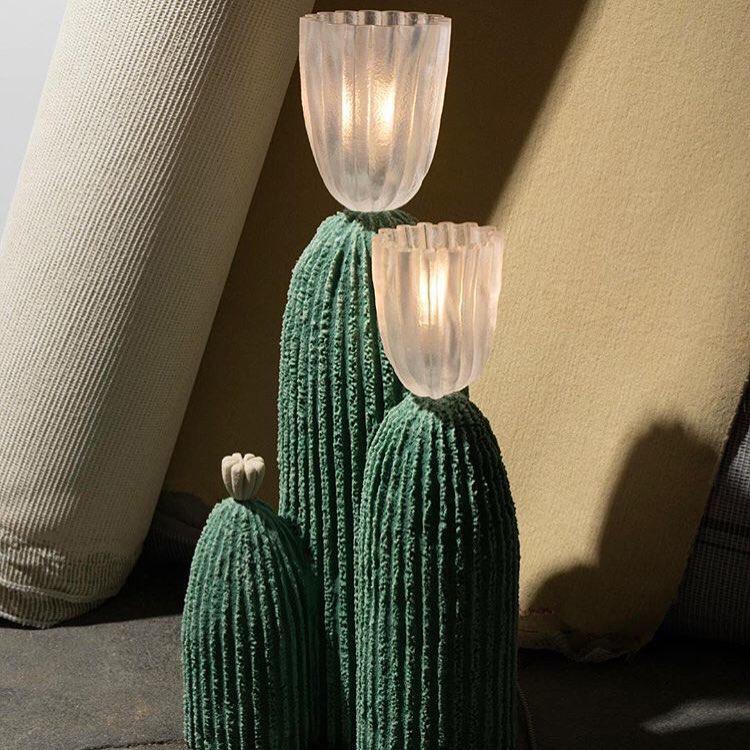 Glass RBS Reading Light Cactus Lamp by Tavilume - glass medium table lamp, view 2