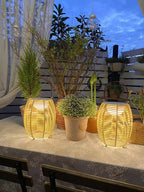 Lantern USB-Powered Table Lamp by Tavilume - rattan small table lamp, view 11