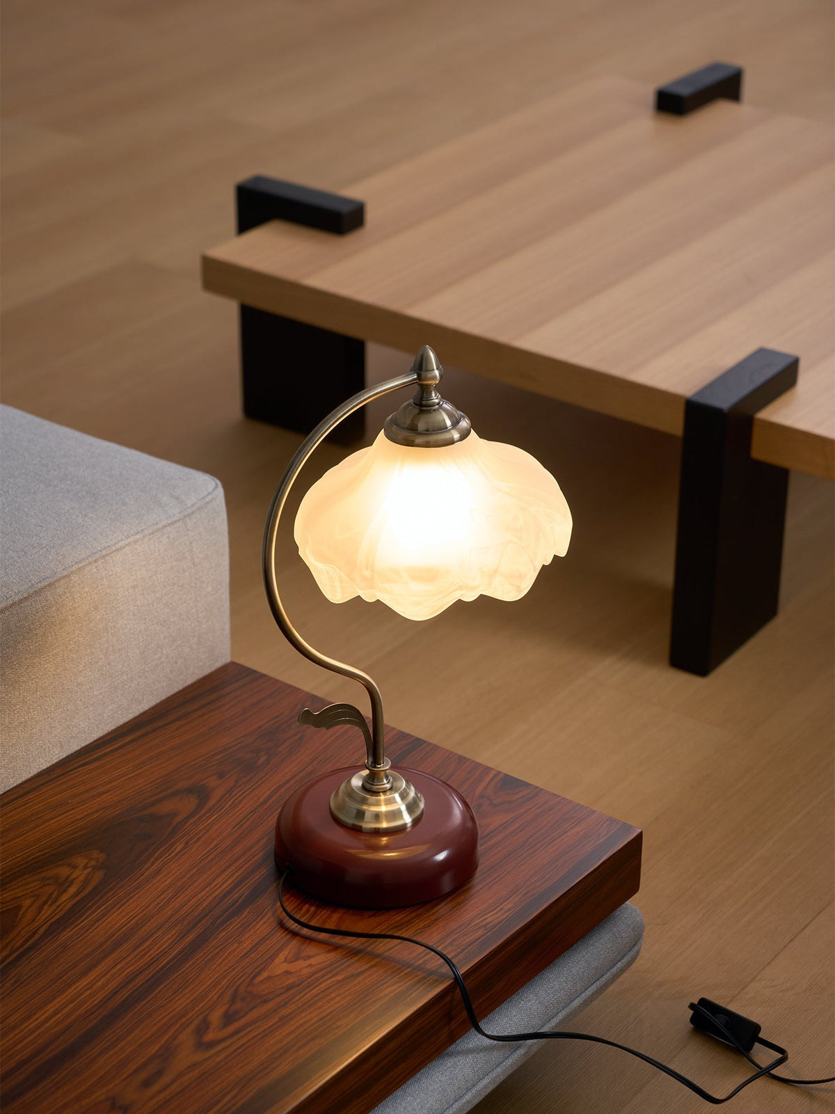 Retro Flower Table Lamp by Tavilume - glass medium table lamp, view 15