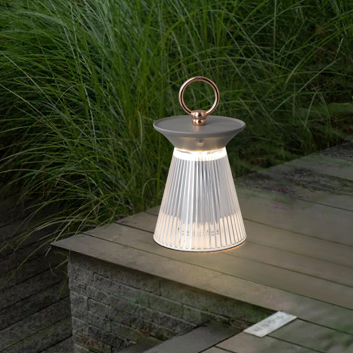 Ribbed Table Lamp 4.5" by Tavilume - acrylic small table lamp, view 6