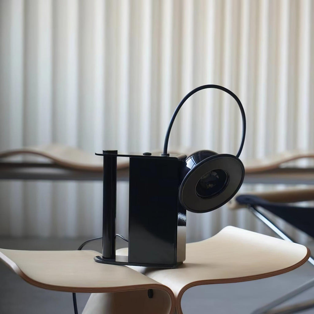 Roland Camera Table Lamp by Tavilume - iron small table lamp, view 2