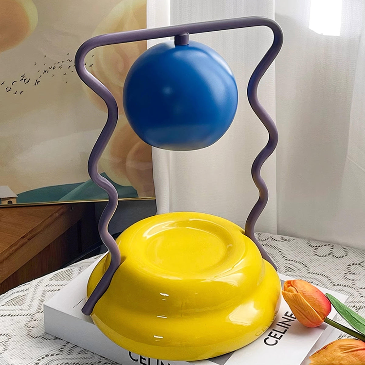 Squiggle Bright Table Lamp by Tavilume - iron small table lamp, view 3