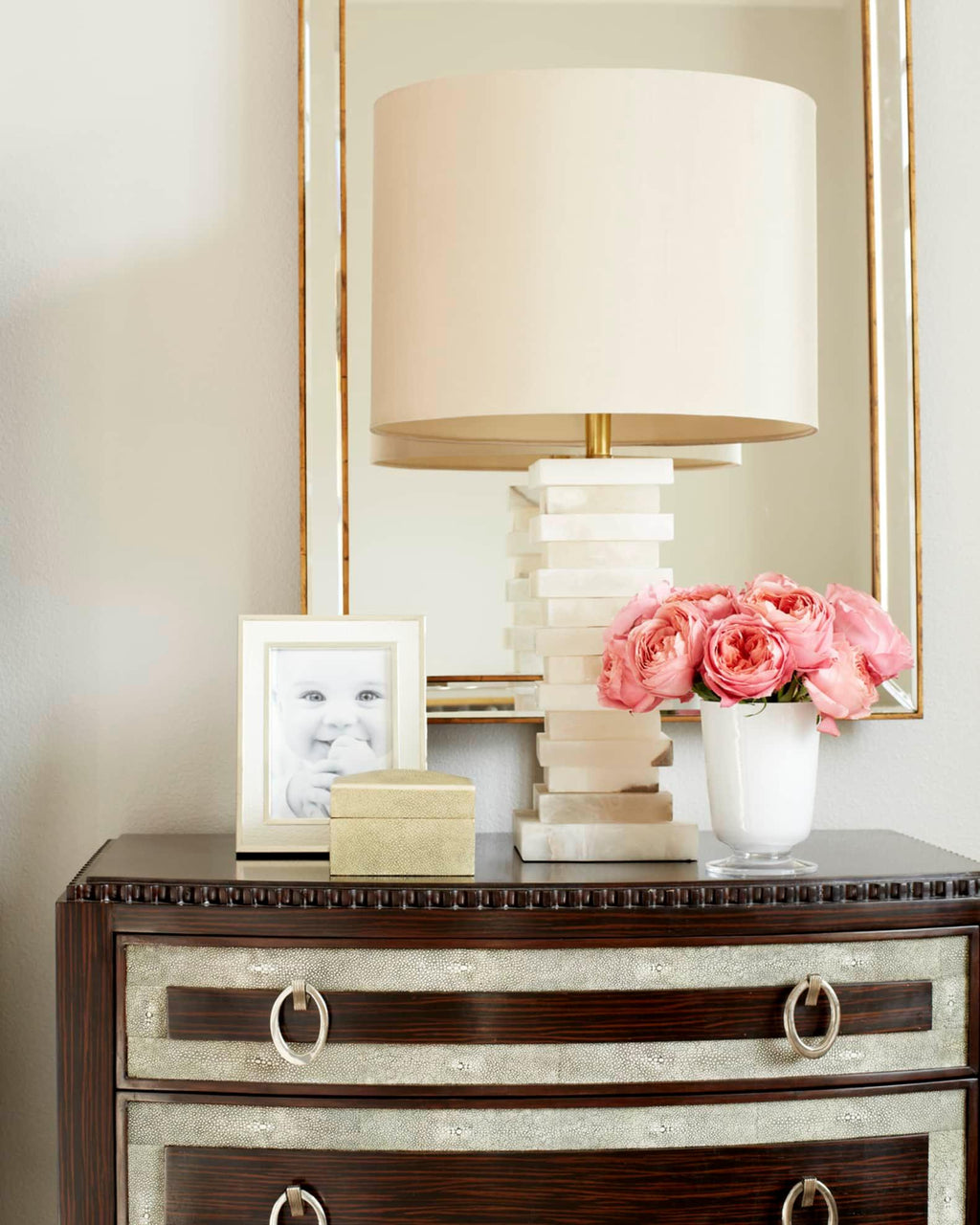 Stacked Alabaster Table Lamp by Tavilume - alabaster large table lamp, view 7