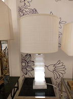 Stacked Alabaster Table Lamp by Tavilume - alabaster large table lamp, view 8