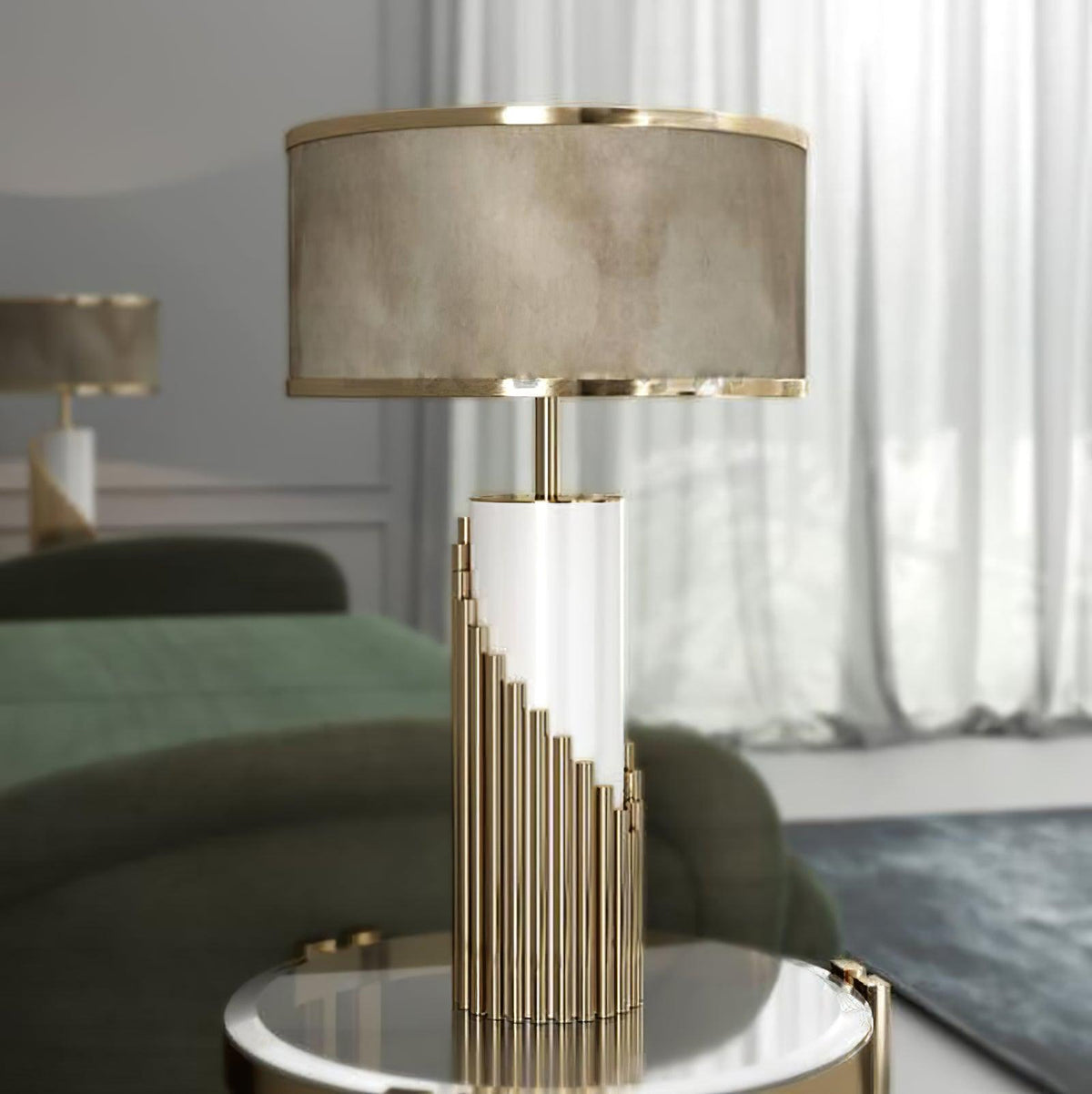 Streamline Table Lamp by Tavilume - marble large table lamp, view 3