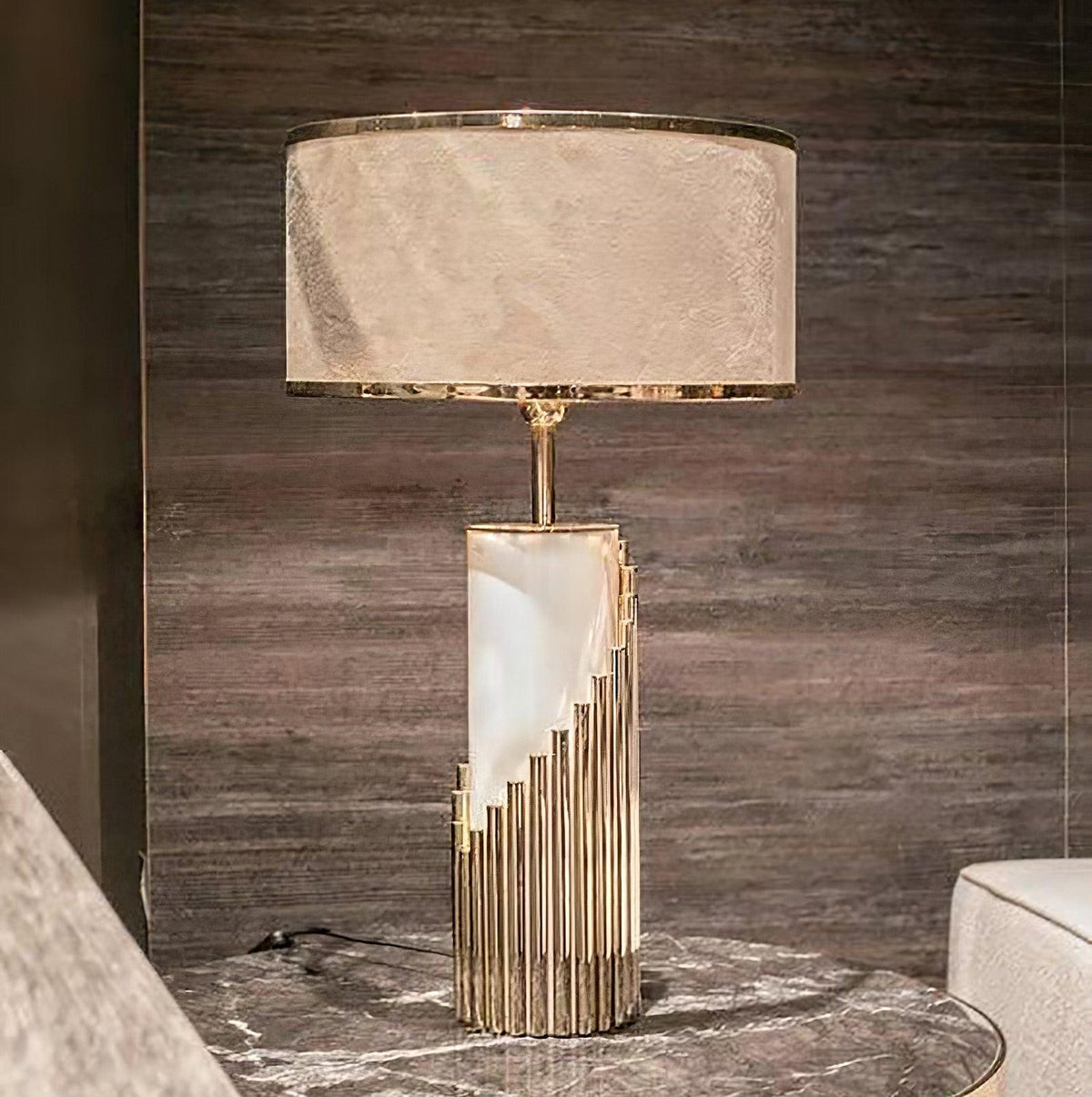 Streamline Table Lamp by Tavilume - marble large table lamp, view 2