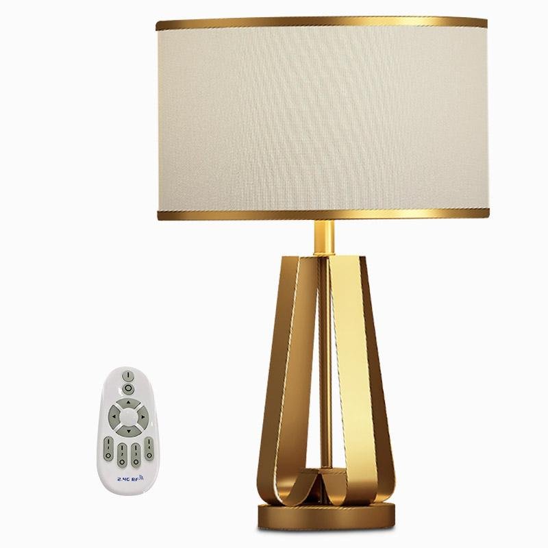 22 inch 1-Light Golden Faux Silk and Brass Geometric Table Lamp by Tavilume - brass medium table lamp, view 12