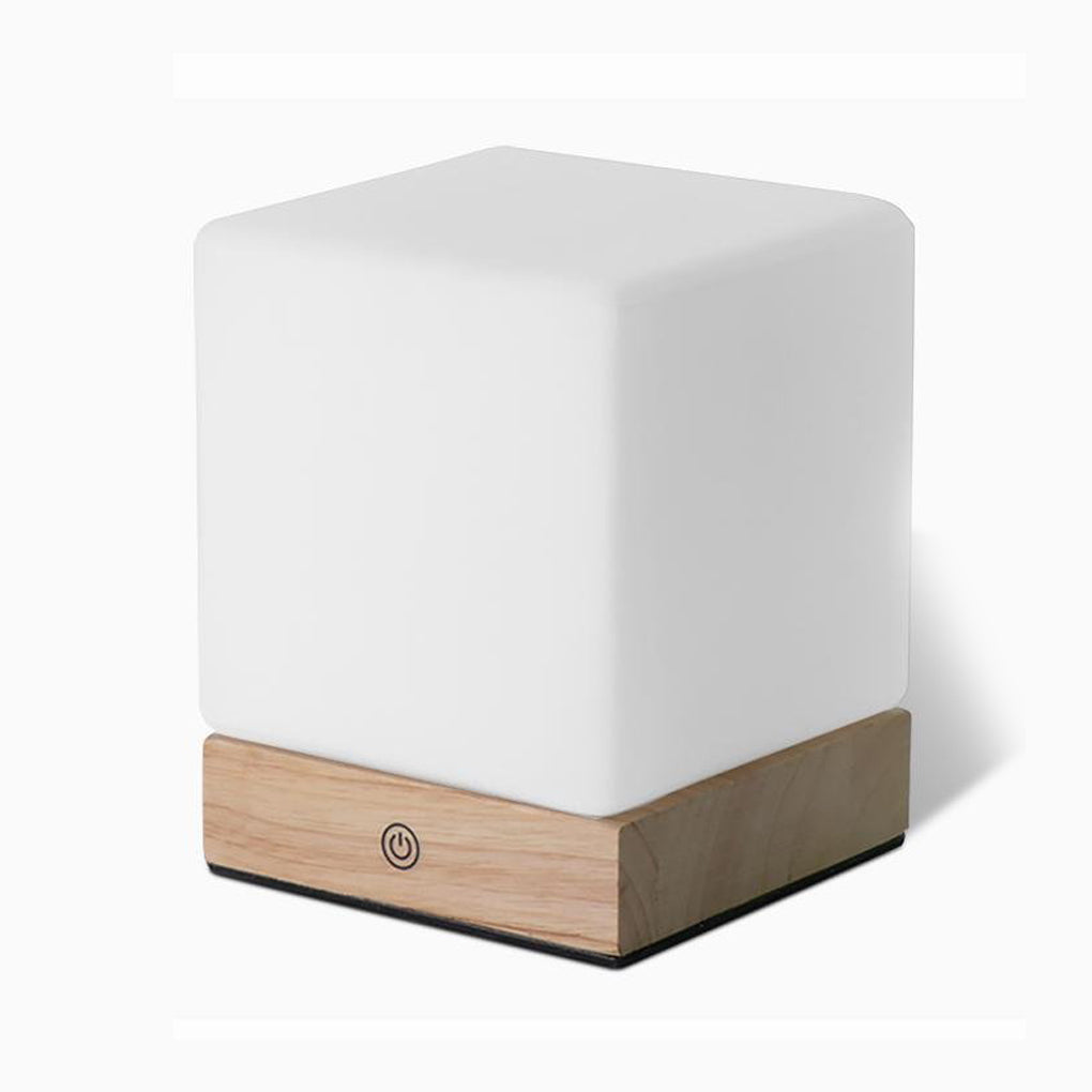 Mini Cube LED Table Lamp Ambient Lighting by Tavilume - glass small table lamp, view 9