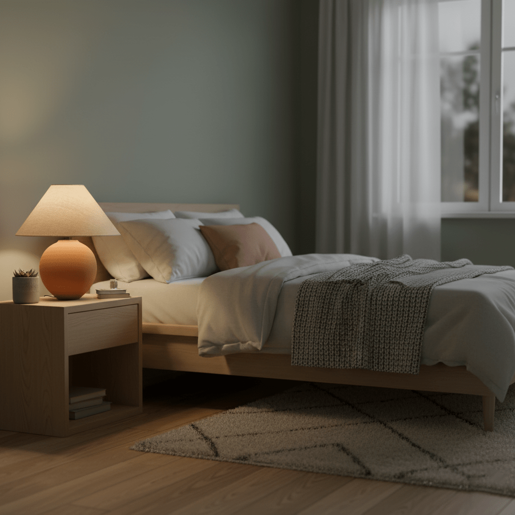Terracotta Hued Ceramic Table Lamp by Tavilume - ceramic medium table lamp, view 4