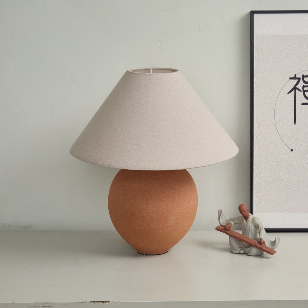 Terracotta Hued Ceramic Table Lamp by Tavilume - ceramic medium table lamp, view 8