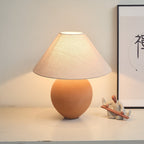 Terracotta Hued Ceramic Table Lamp by Tavilume - ceramic medium table lamp, view 9