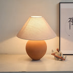 Terracotta Hued Ceramic Table Lamp by Tavilume - ceramic medium table lamp, view 10