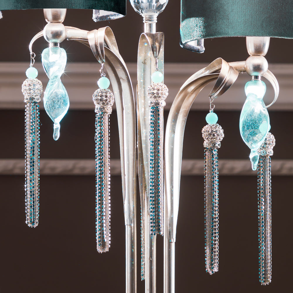 Crystal Aquamarine Table Lamp by Tavilume - crystal large table lamp, view 4