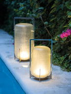 Steel Twilight Lantern Table Lamp by Tavilume - glass small table lamp, view 4