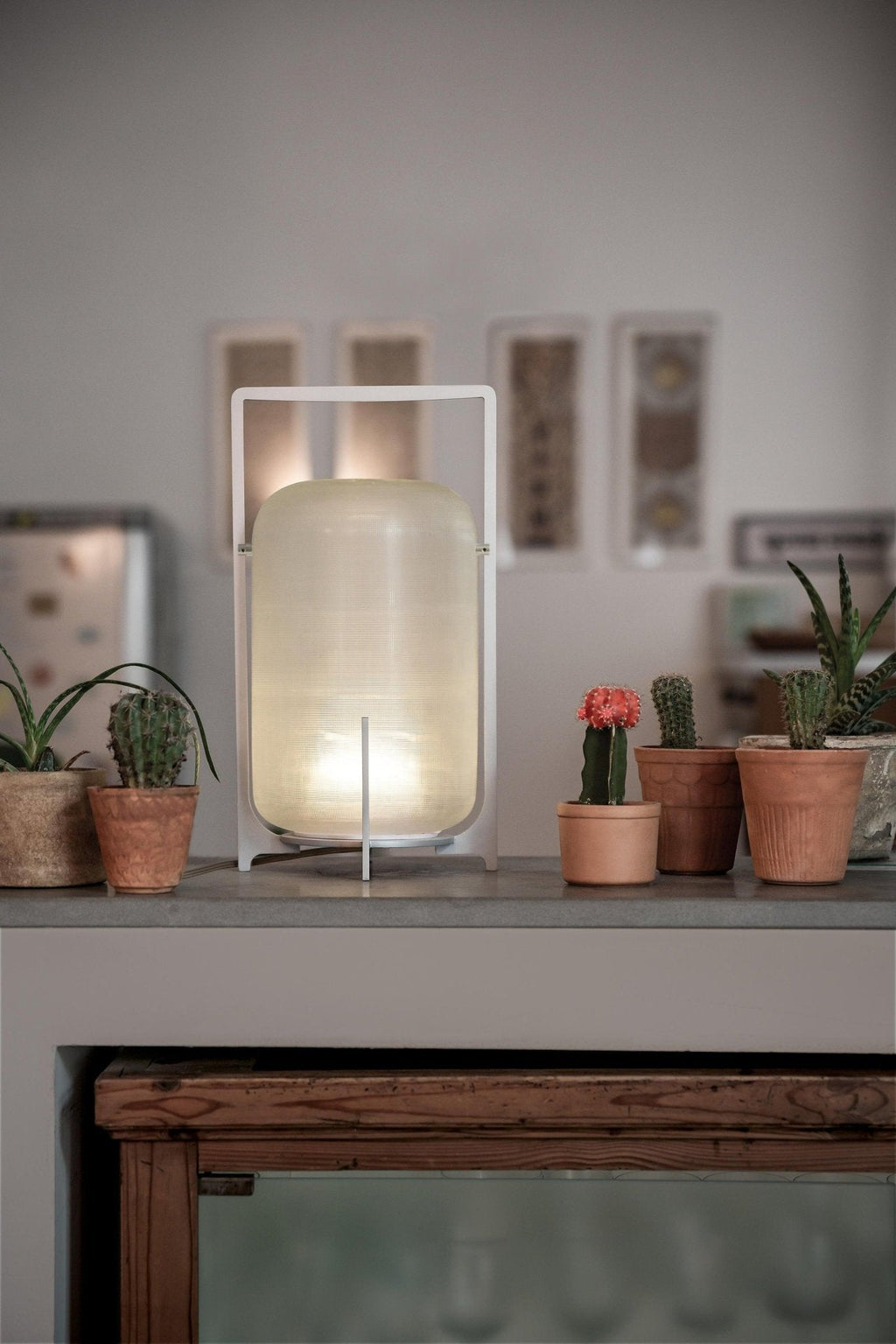 Steel Twilight Lantern Table Lamp by Tavilume - glass small table lamp, view 12