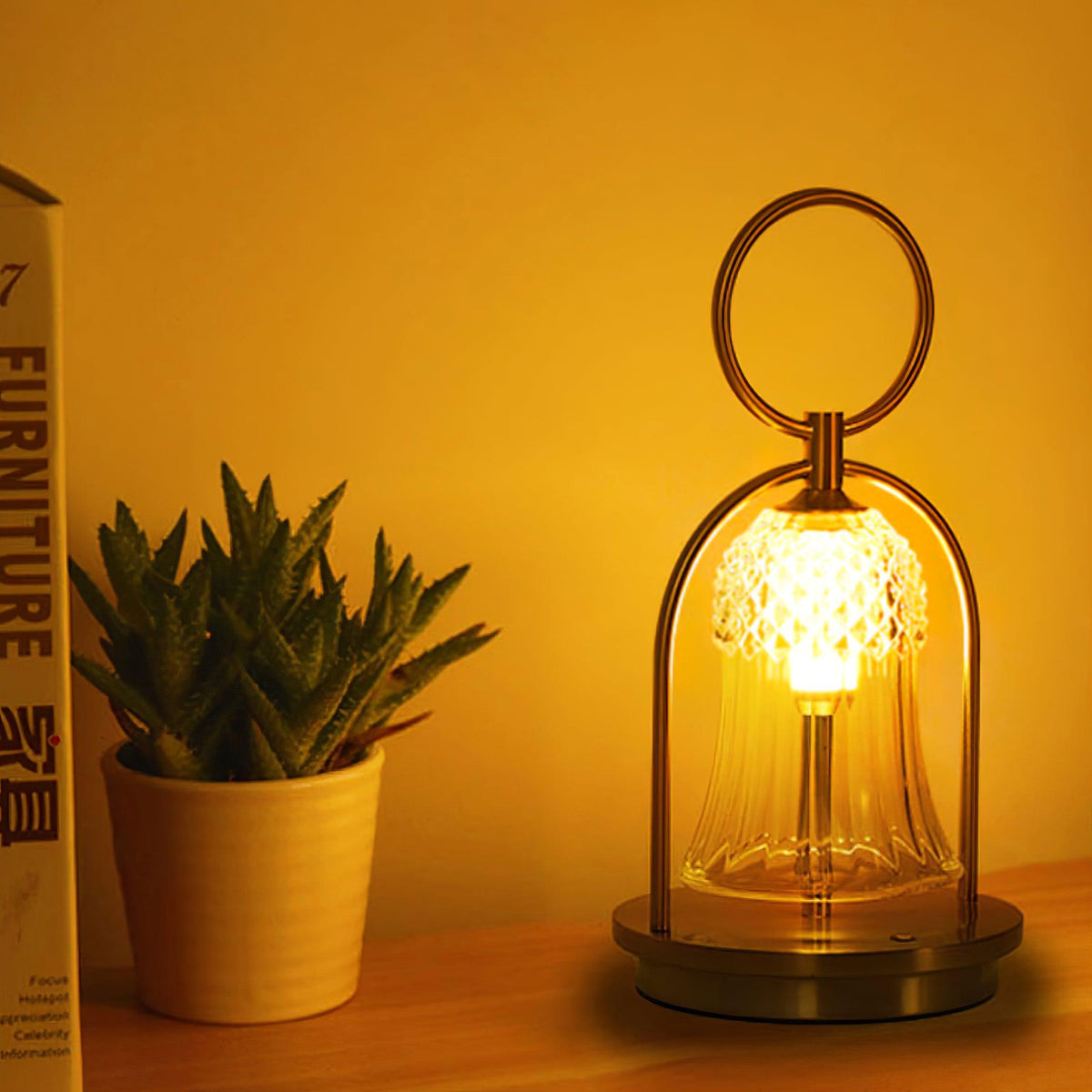 Wind Chime Portable USB-Powered Table Lamp by Tavilume - glass small table lamp, view 3