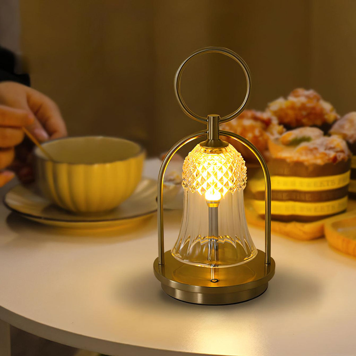 Wind Chime Portable USB-Powered Table Lamp by Tavilume - glass small table lamp, view 4