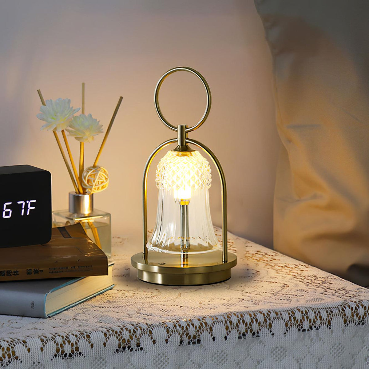 Wind Chime Portable USB-Powered Table Lamp by Tavilume - glass small table lamp, view 7