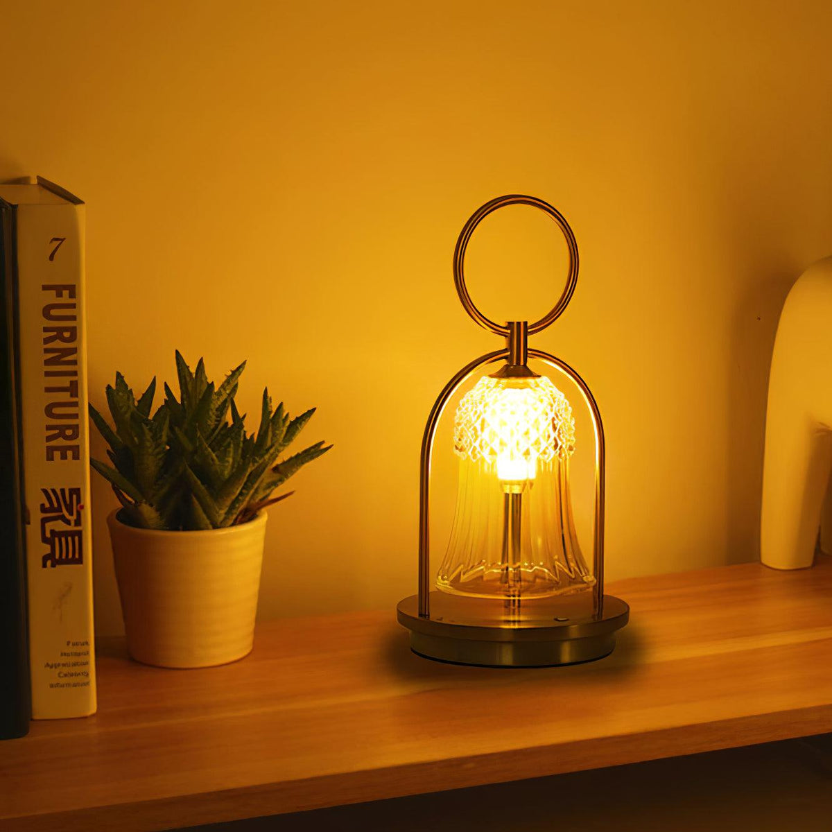Wind Chime Portable USB-Powered Table Lamp by Tavilume - glass small table lamp, view 6