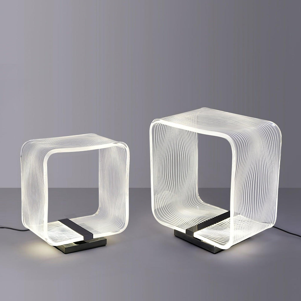 Wire Cube Table Lamp by Tavilume - acrylic small table lamp, view 2
