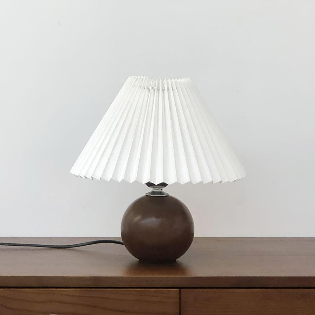 Wooden Pleated Table Lamp by Tavilume - wood small table lamp, view 1