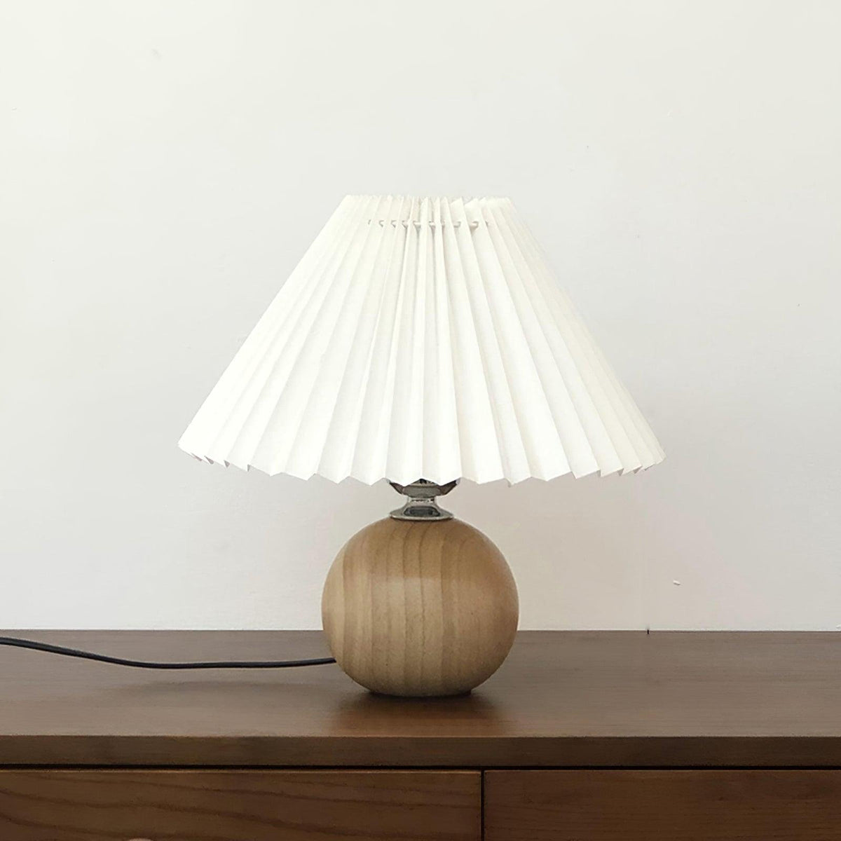 Wooden Pleated Table Lamp by Tavilume - wood small table lamp, view 3