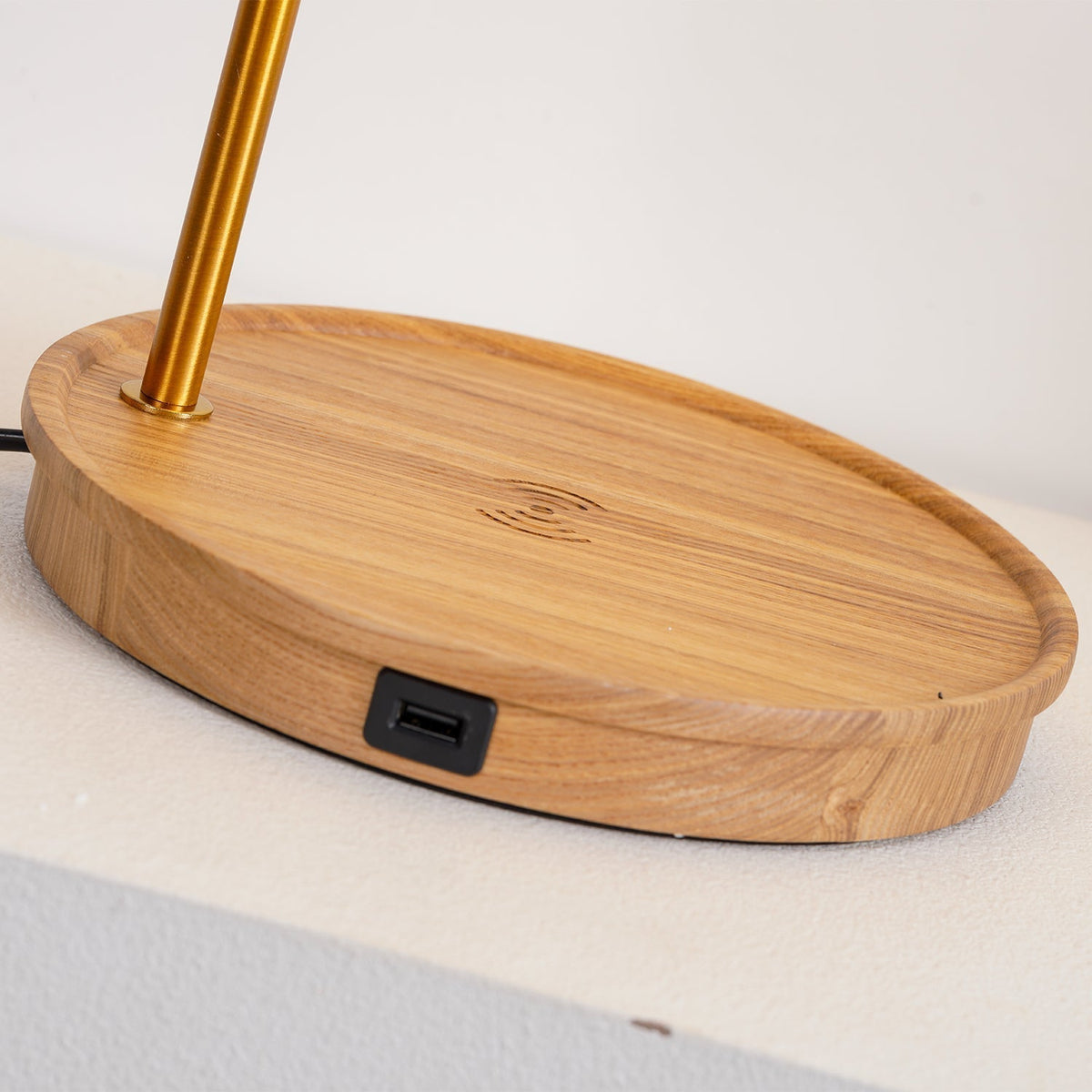 Pleated Retro Wooden Table Lamp by Tavilume - wood medium table lamp, view 5