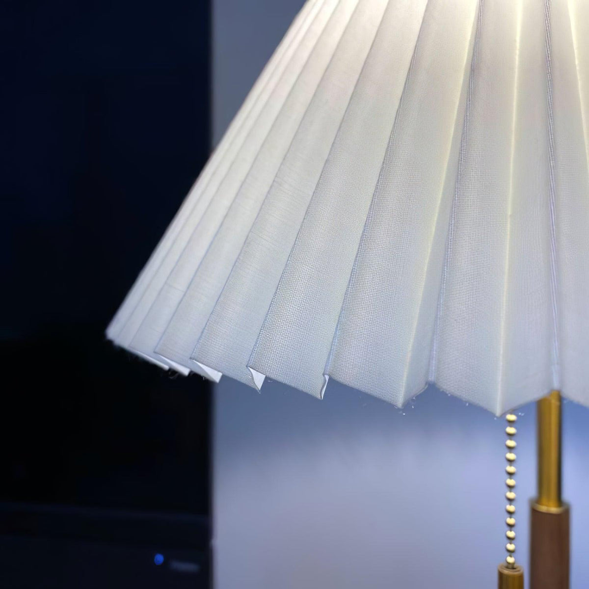 Pleated Retro Wooden Table Lamp by Tavilume - wood medium table lamp, view 3