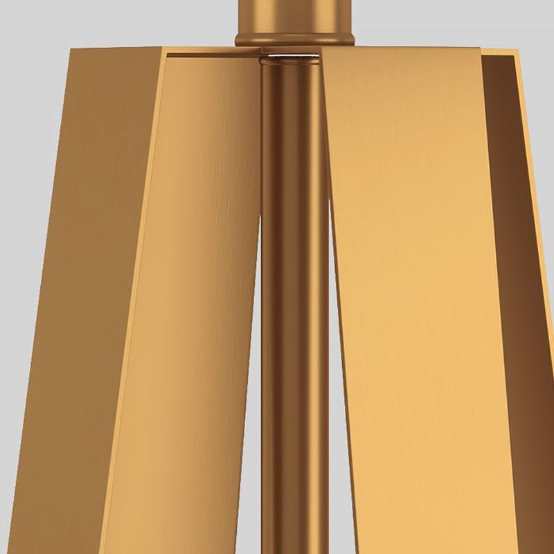 22 inch 1-Light Golden Faux Silk and Brass Geometric Table Lamp by Tavilume - brass medium table lamp, view 14