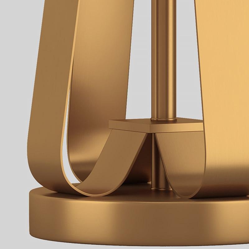 22 inch 1-Light Golden Faux Silk and Brass Geometric Table Lamp by Tavilume - brass medium table lamp, view 15
