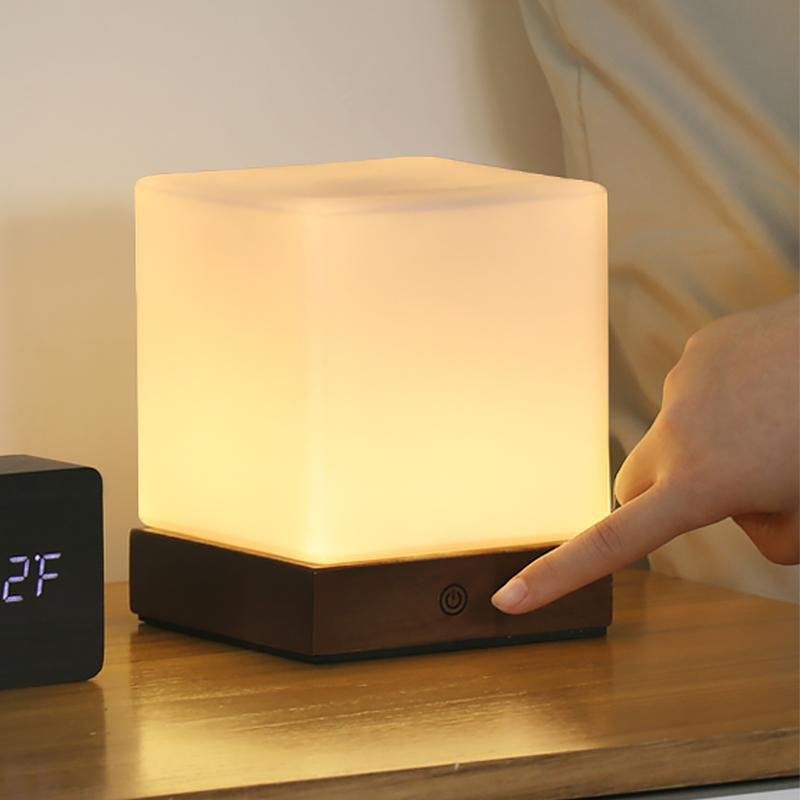 Mini Cube LED Table Lamp Ambient Lighting by Tavilume - glass small table lamp, view 2