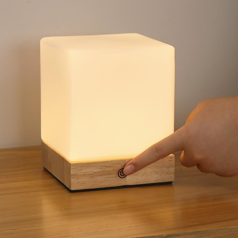 Mini Cube LED Table Lamp Ambient Lighting by Tavilume - glass small table lamp, view 6