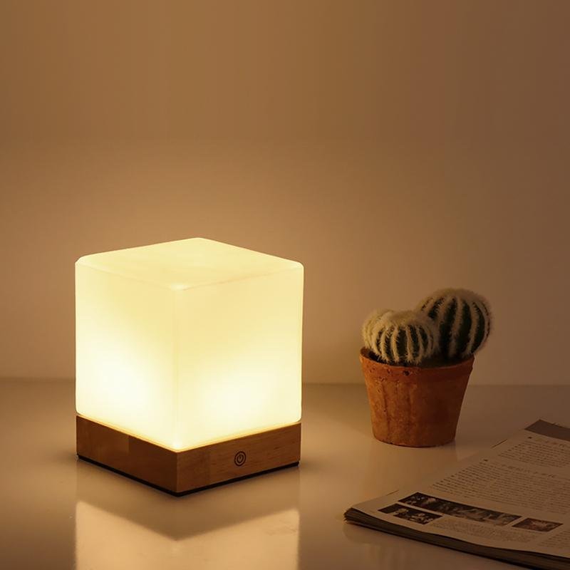 Mini Cube LED Table Lamp Ambient Lighting by Tavilume - glass small table lamp, view 3