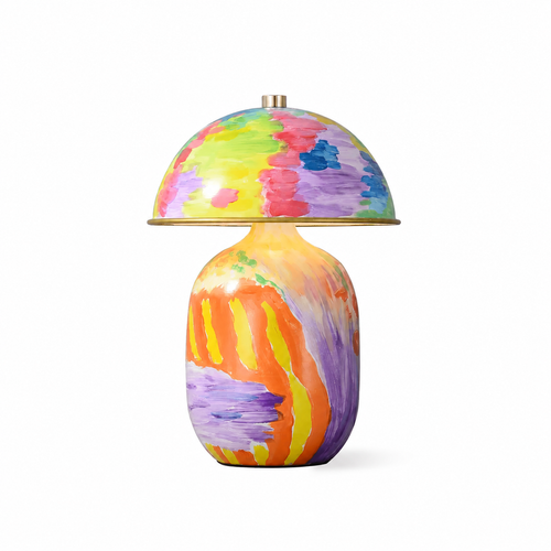 Abstract Mural Table Lamp by Tavilume - ceramic medium table lamp, view 1