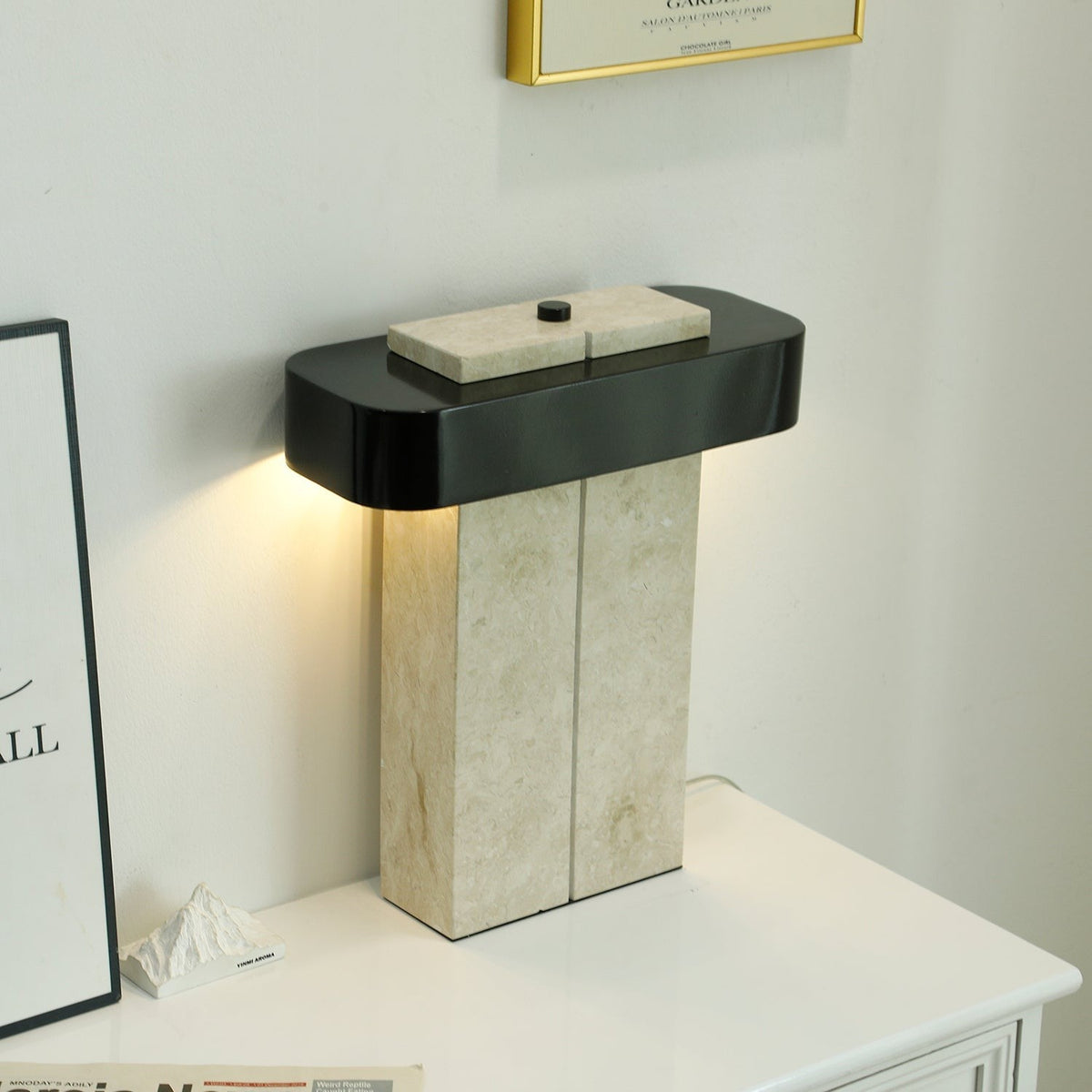 Aurelius Marble Accent Table Lamp by Tavilume - marble medium table lamp, view 2