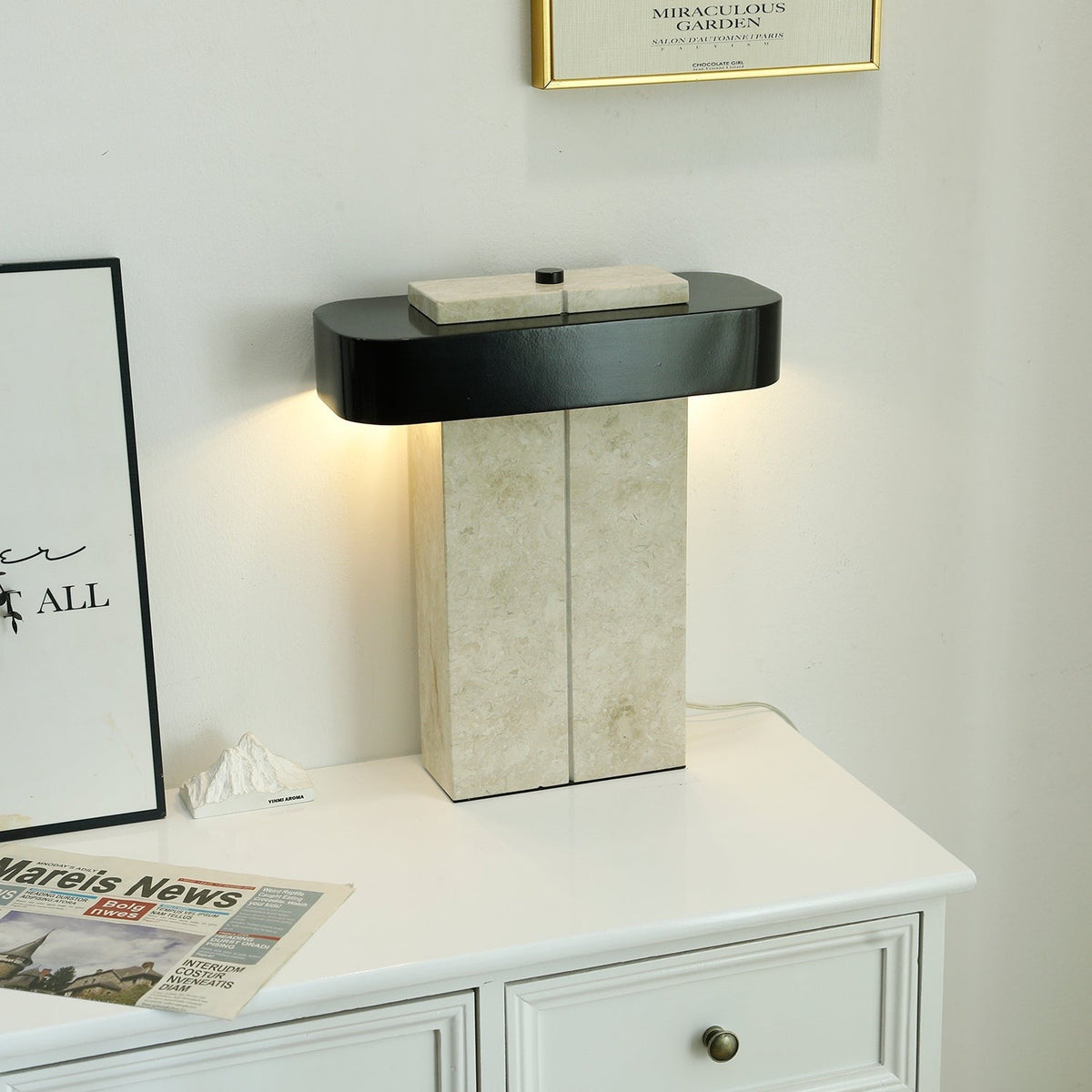 Aurelius Marble Accent Table Lamp by Tavilume - marble medium table lamp, view 3