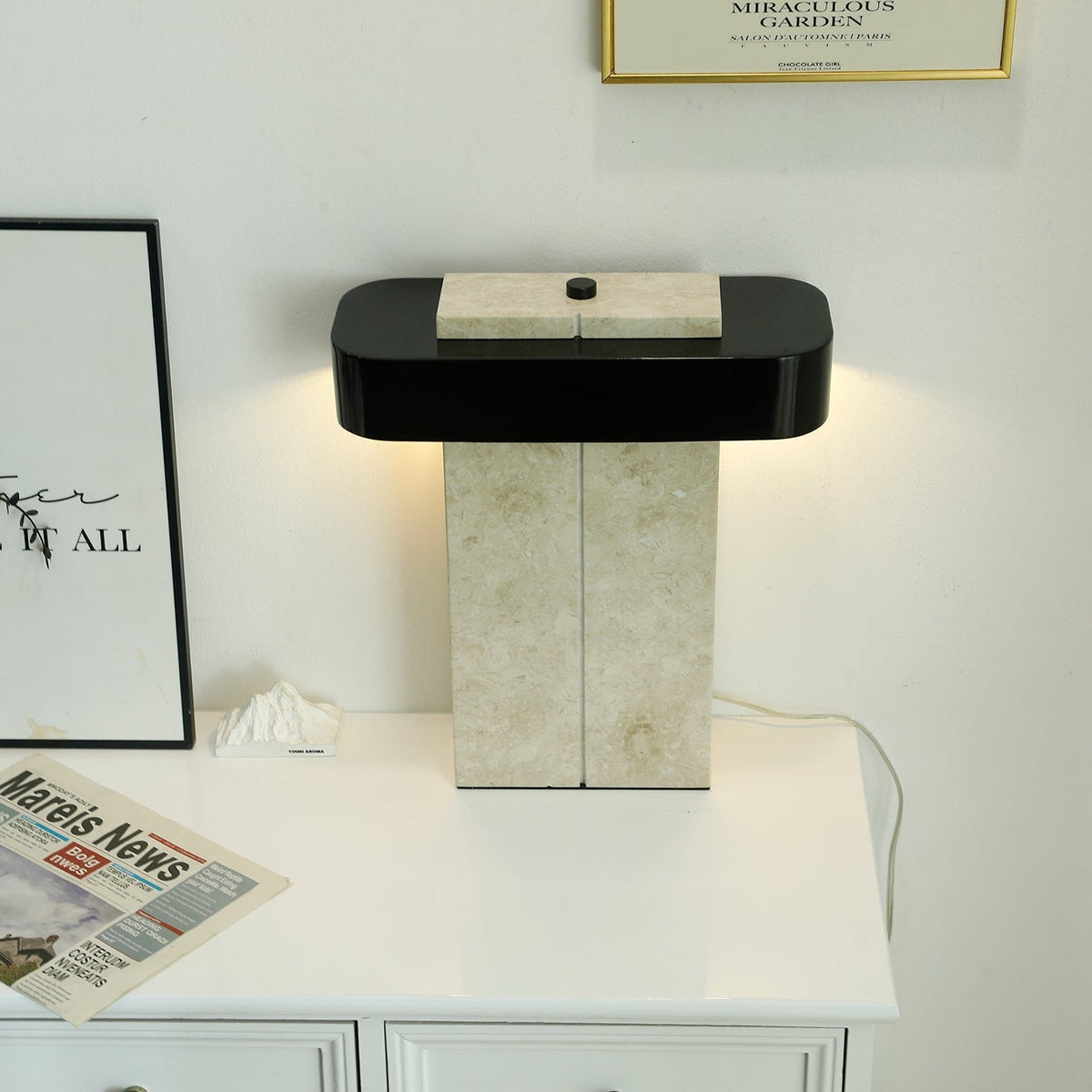 Aurelius Marble Accent Table Lamp by Tavilume - marble medium table lamp, view 4