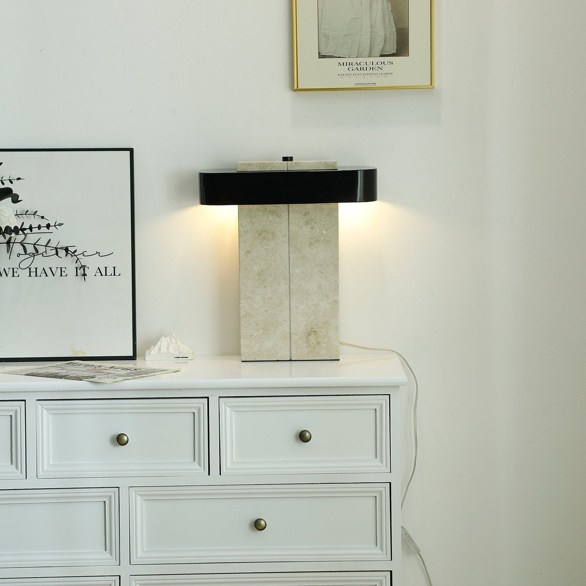 Aurelius Marble Accent Table Lamp by Tavilume - marble medium table lamp, view 5