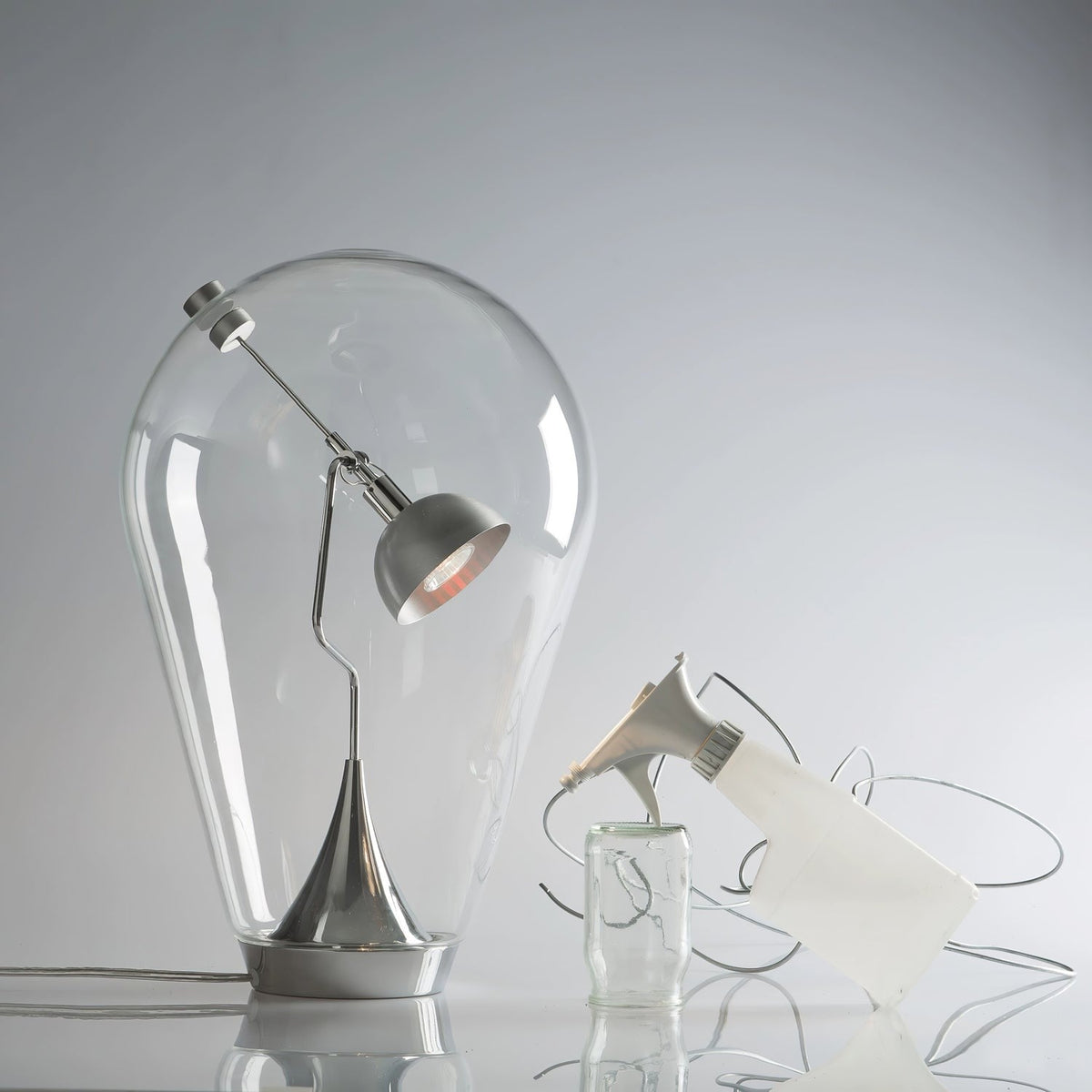 BeamGlow Rotating Glass Cylinder Table Lamp by Tavilume - glass small table lamp, view 4