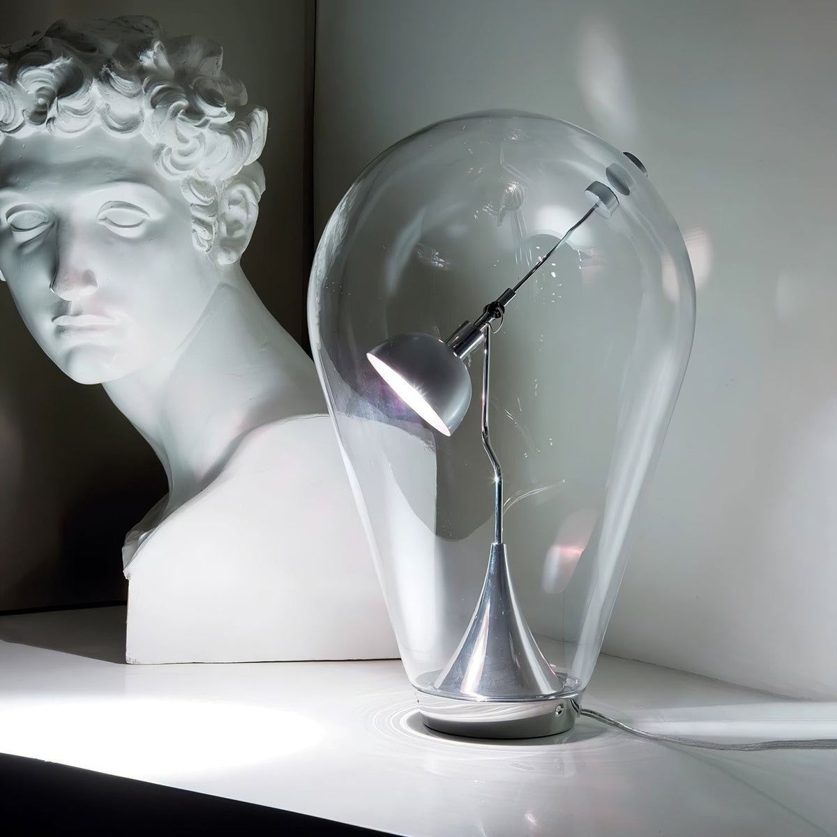BeamGlow Rotating Glass Cylinder Table Lamp by Tavilume - glass small table lamp, view 5