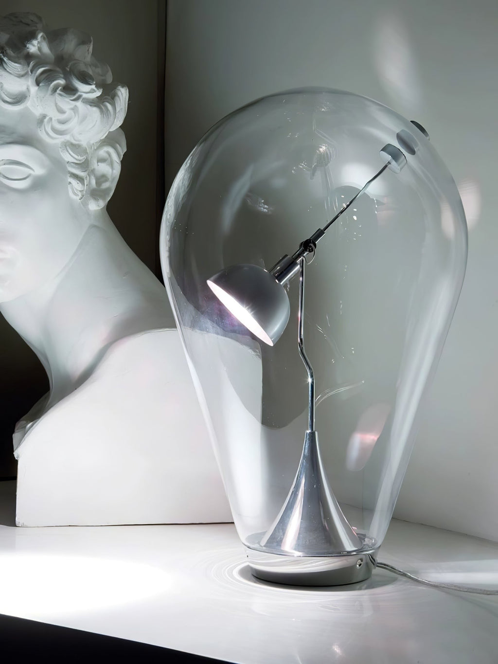 BeamGlow Rotating Glass Cylinder Table Lamp by Tavilume - glass small table lamp, view 8
