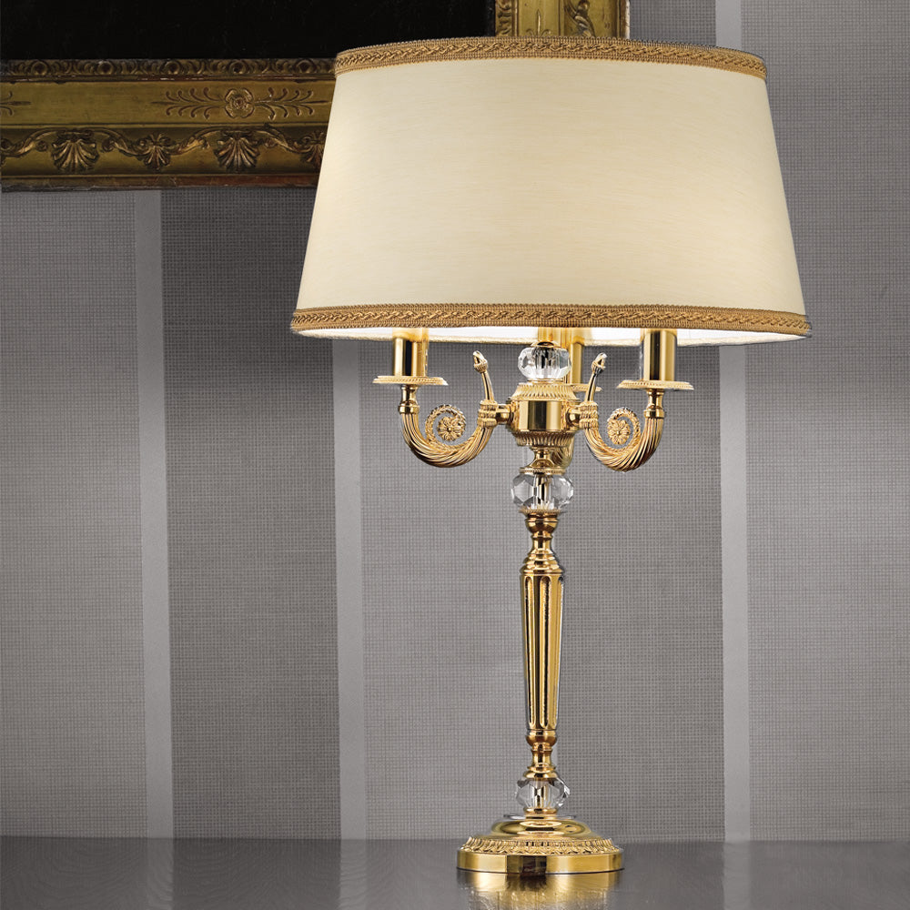 Timeless Gold Candelabra Table Lamp by Tavilume - brass large table lamp, view 1