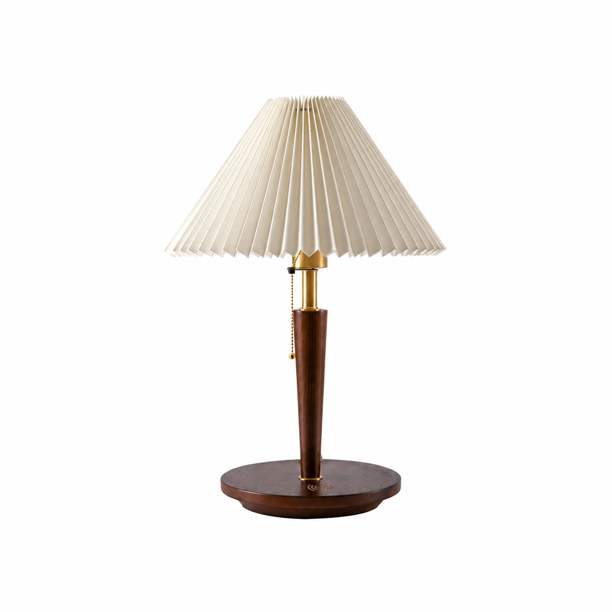 Cone Pleated Fabric Table Lamp by Tavilume - wood medium table lamp, view 2