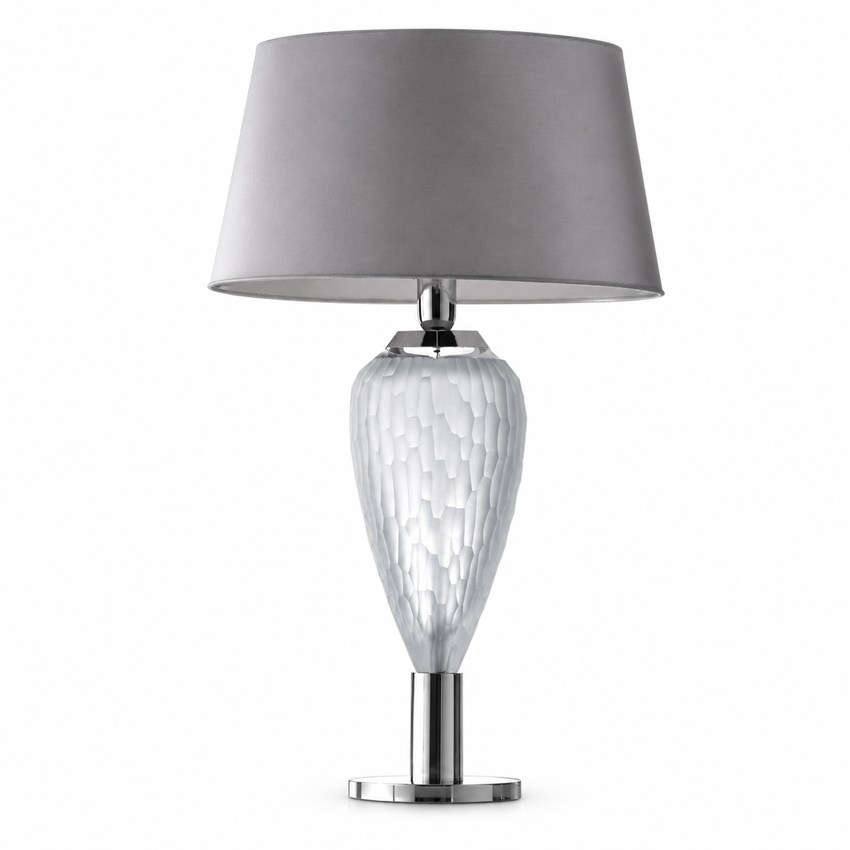 Contemporary Grey Italian Crystal Table Lamp by Tavilume - crystal large table lamp, view 1