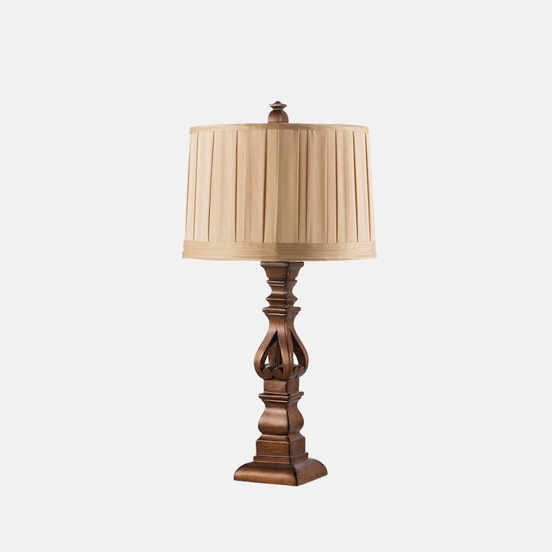Stripe Drum Shade Antique Rustic Style Tower Table Lamp by Tavilume - resin small table lamp, view 7