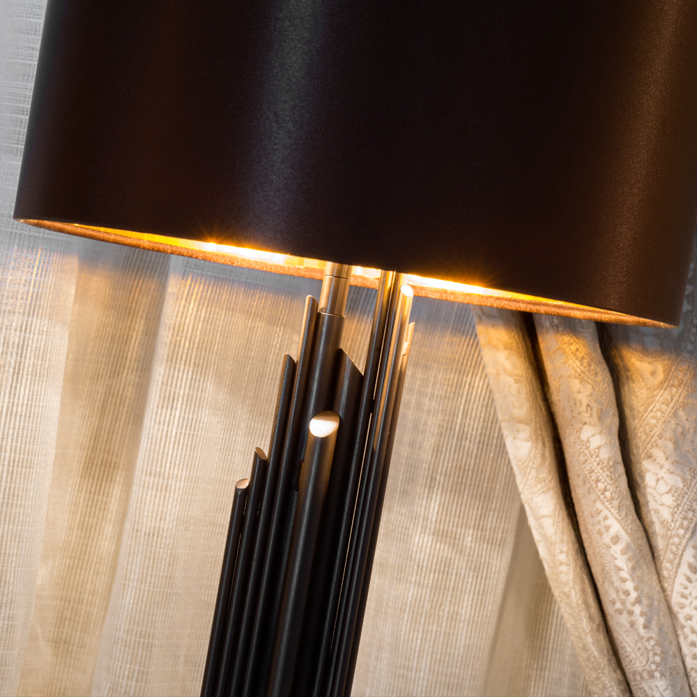 Exclusive Italian Brown And Gold Table Lamp by Tavilume - iron large table lamp, view 2